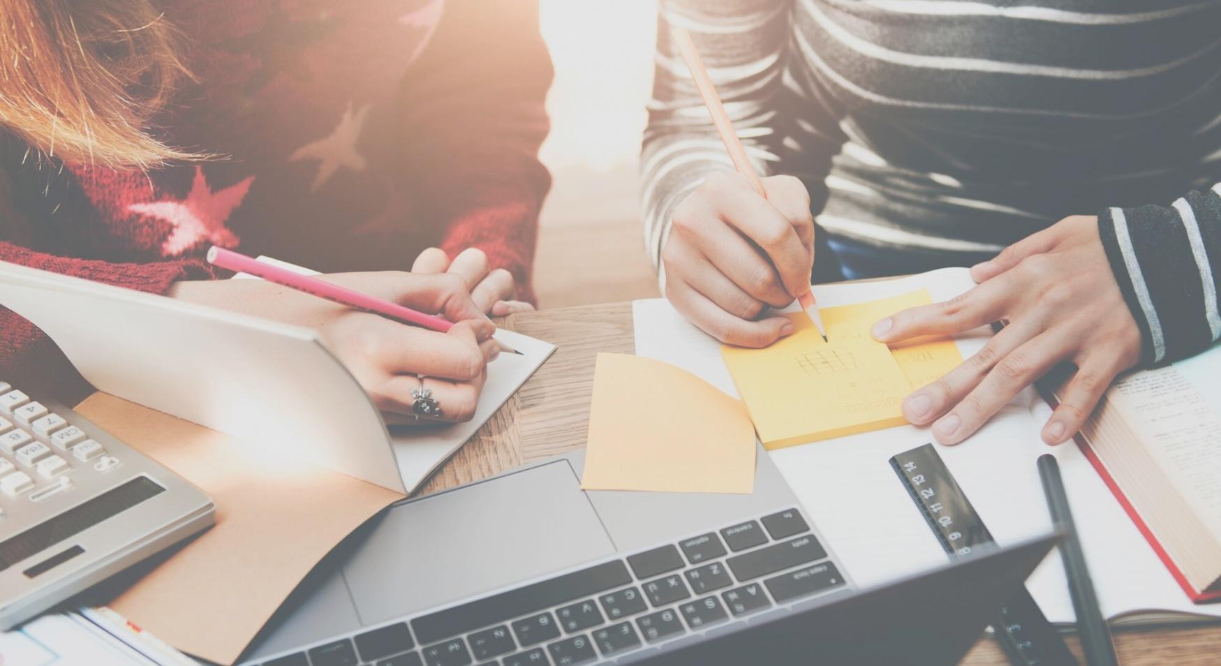 Small business owner working on finances